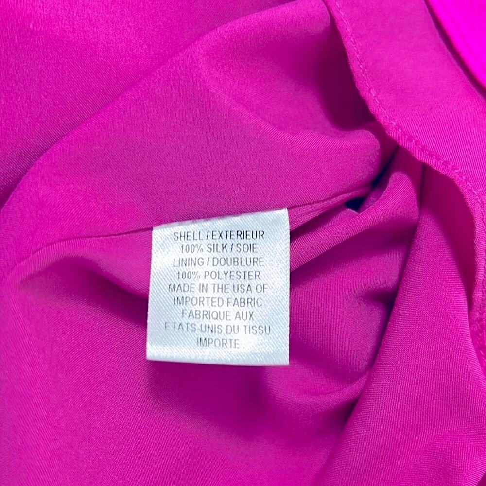 Milly Magenta Pleated Silk Camisole Women's Size 0 - Picture 6 of 8
